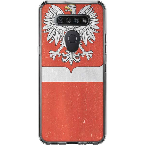 Poland Flag Distressed LG K51/Q51 Clear Case